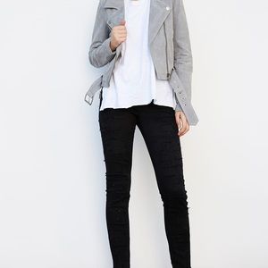 BLANK NYC - CLOUD GREY SUEDE MOTO JACKET